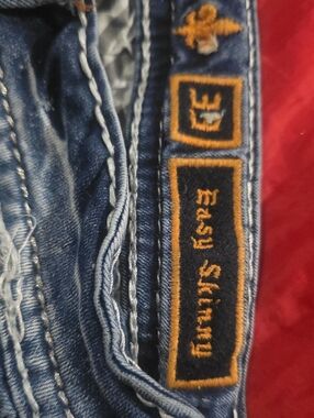 Rock Revival Women’s Slim Jeans in Blue with Gold Accents